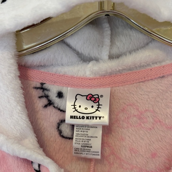 Hello Kitty Pink and White Hooded Pajama Onesie - Picture 3 of 6